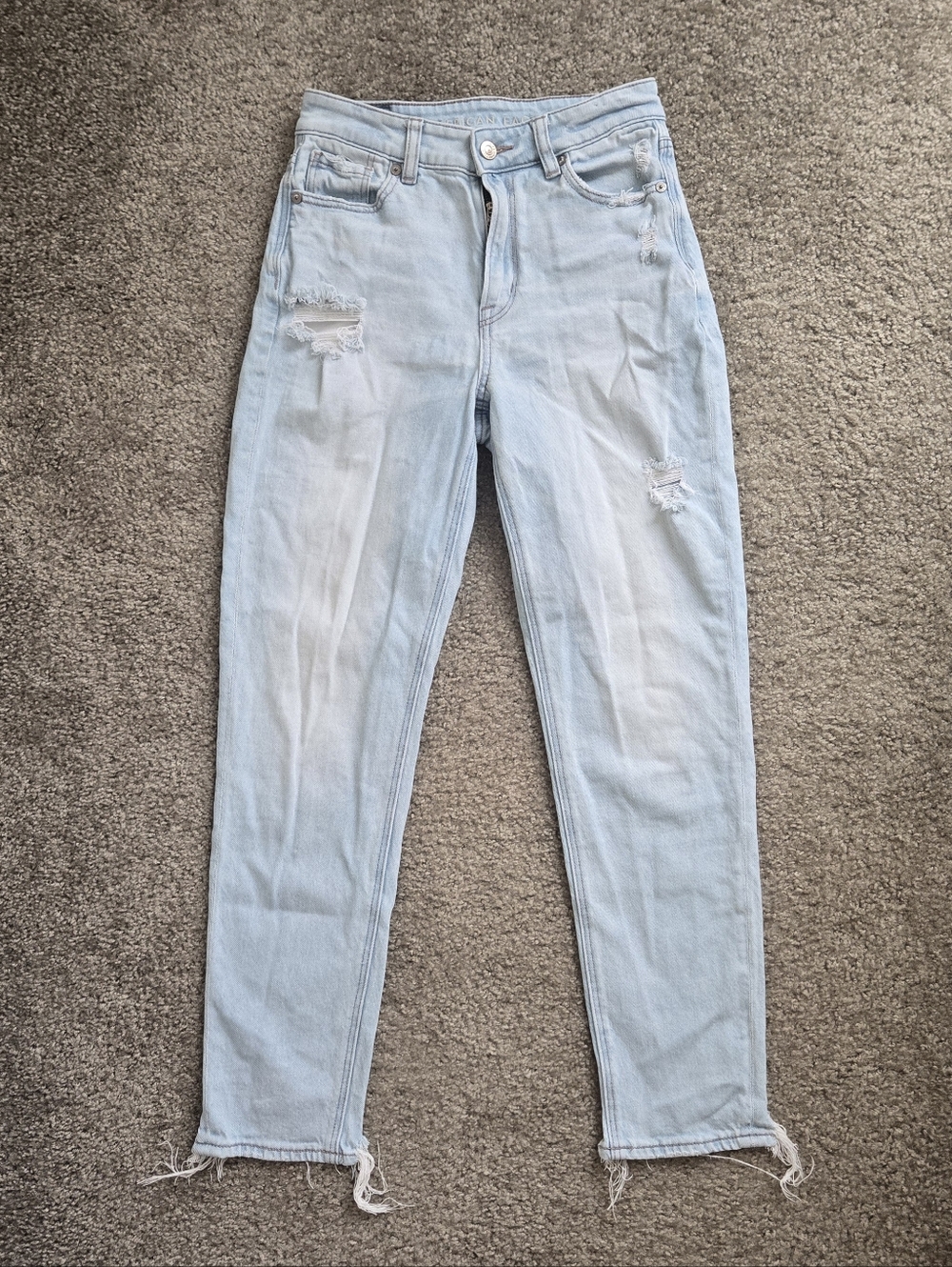 AE Distressed Mom Jeans